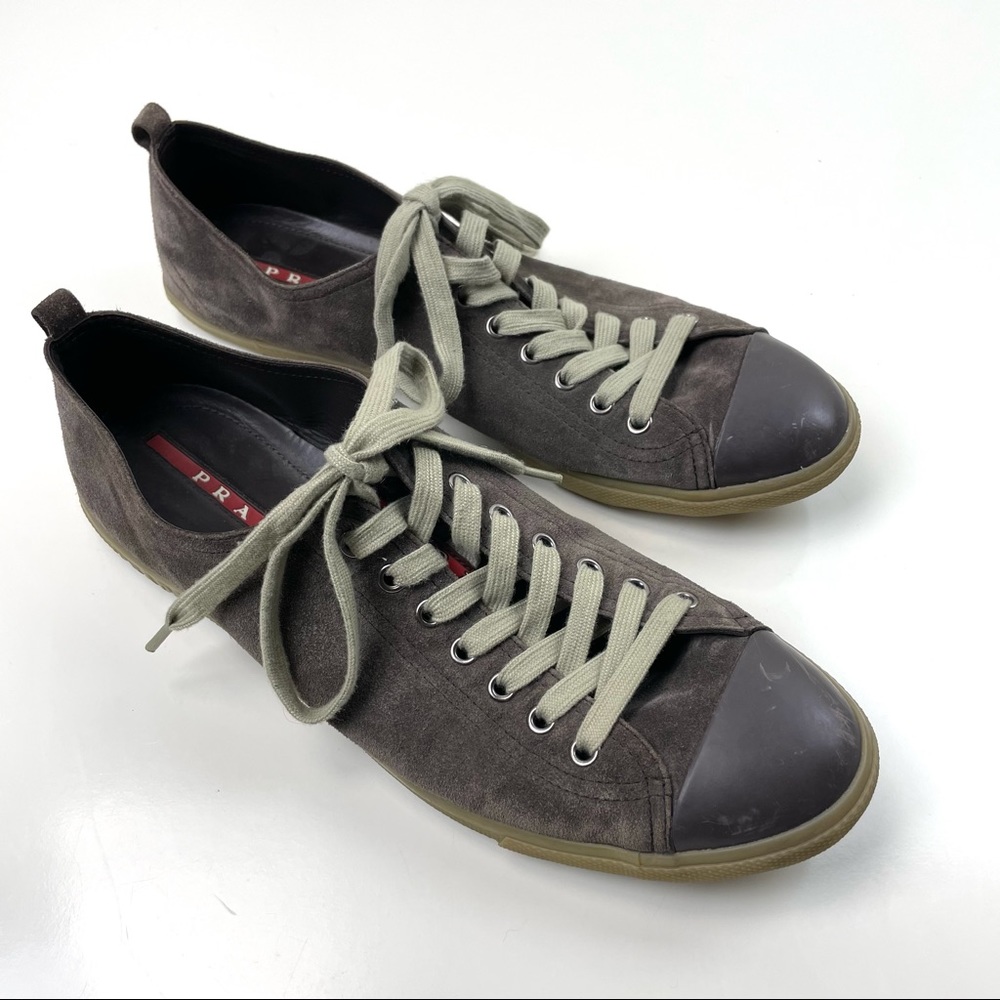 Prada Low Profile Brown Suede Shoes - Picture 3 of 7